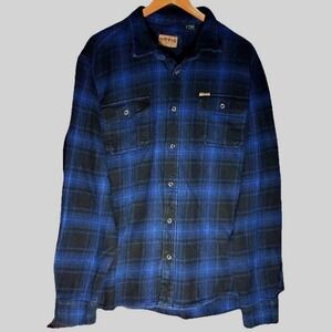 Orvis Mens Classic Collection Blue Black Plaid Flannel Shirt Men's XXL Outdoors